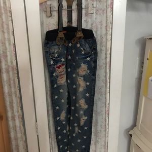 Girls suspender jeans